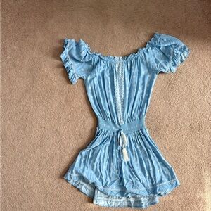 Ocean Drive Light Blue Off-Shoulder Dress